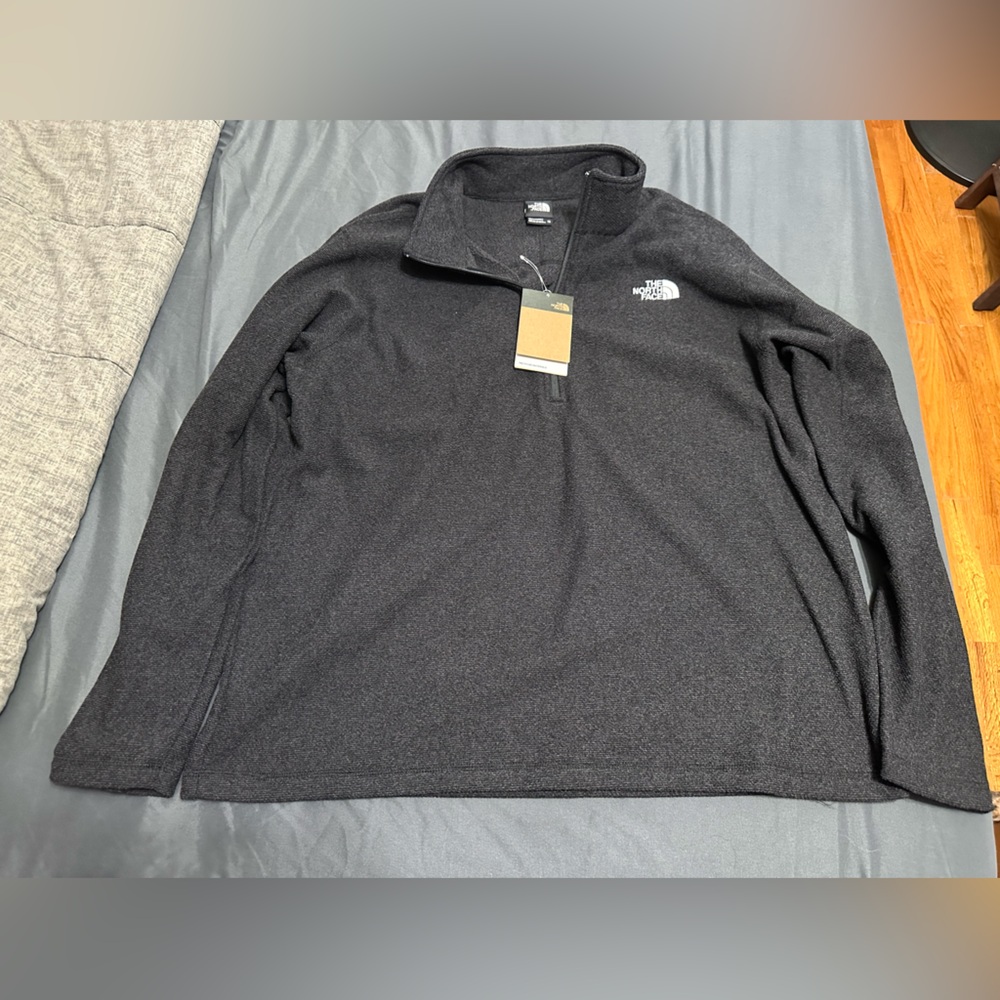 The North Face Black Zip Up Sweater with Standing Collar